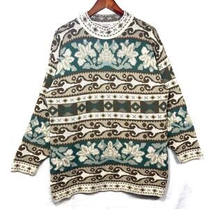 Vintage Forelli 1X 80s Tunic Sweater Statement Abstract Cosby Handknit Funky USA